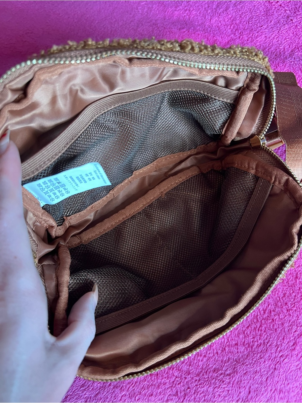 Warm Teddy Brown Sherpa Belt Bag - Picture 6 of 6